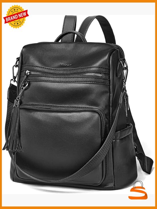 Leather Backpack Purse for Women Fashion Tassel Large Travel Bag